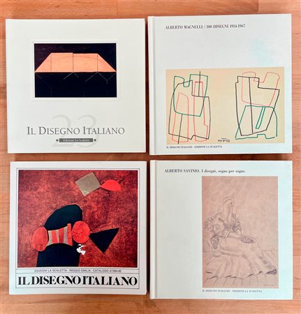 GALLERIA LA SCALETTA, REGGIO EMILIA  (DISEGNO ITALIANO, SAVINIO, MAGNELLI) - Lotto unico di 4 cataloghi