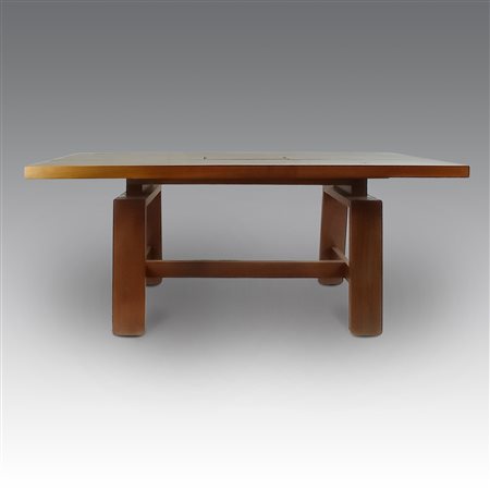 Silvio Coppola (1920 - 1985) 
Tavolo da pranzo modello "611" con 6 sedie, produzione Bernini - Italia 1960 ca.
  cm 73x220x80
