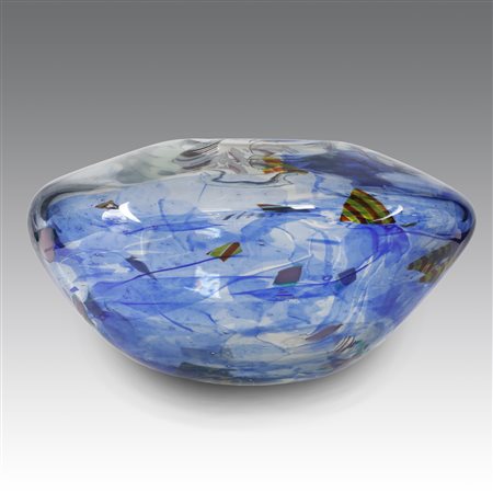 Angelo Rinaldi (1940 - 2025) 
Vaso in vetro sommerso, produzione Murano - Italia 1970
  cm 16,5x30
