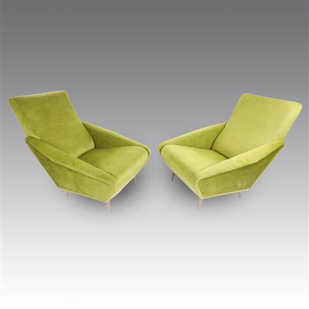 Gio Ponti (1891 - 1979) 
Coppia di poltrone modello 807 Distex, produzione Cassina - Italia 1964
 cm 82x80x100