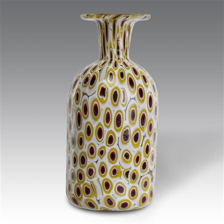 Fratelli Toso (attribuito a)  
Vaso cilindrico, produzione Murano - Italia 1960
 cm 11x5,5