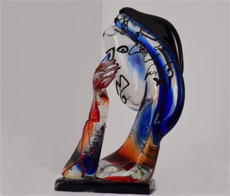 Okutani  
Mano sul volto 
Scultura in vetro di murano n. 1/6  cm 54,5x37 