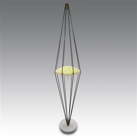 Angelo Lelii (1911 - 1979) 
Lampada da terra a due luci modello “12628” “Siluro" - Italia 1957
 cm 215x47