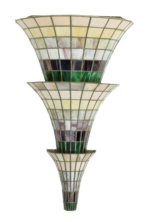  
Grande applique con vetri colorati di Murano e finiture a piombo anni '60 
 cm 88,5x53,5