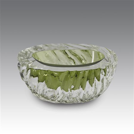Flavio Poli (1900 - 1984) 
Svuota tasche Geode, produzione Seguso - Italia 1960
 cm 7x17x11