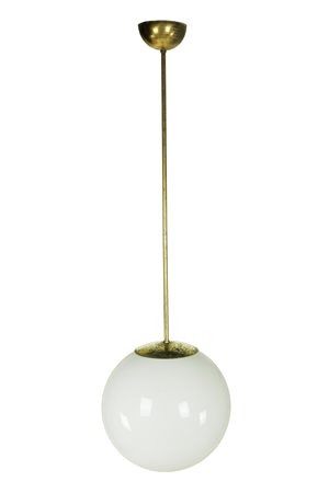 Carlo Scarpa (attribuito a) (1906 - 1978) 
Lampada a sospensione, produzione Venini -  Italia   1950
 cm 135; Ø cm 40