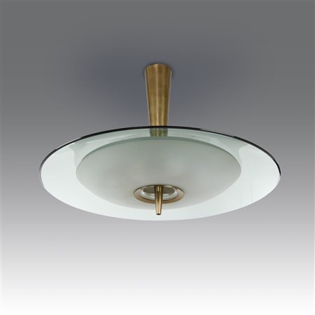 Max Ingrand (1908 - 1969) 
Lampada a sospensione modello “1462”, produzione Fontana Arte - Italia 1950
 cm 52; Ø cm 72