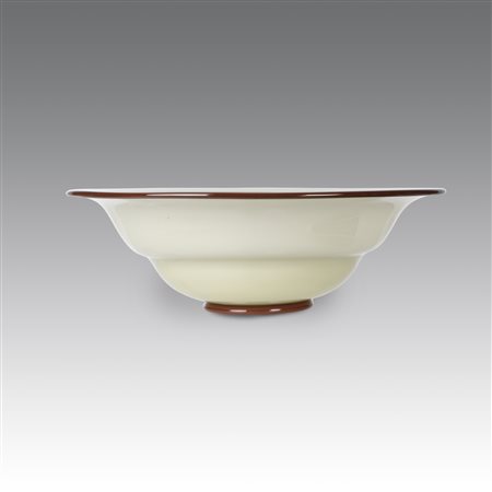  
Centrotavola vetro bianco Barovier 
 cm 9; Ø cm 27