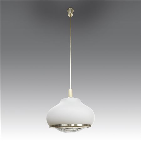 Pia Guidetti Crippa  
Lampada a sospensione, produzione Lumi - Italia 1970
 cm 149; Ø cm 42