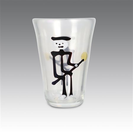 FULVIO BIANCONI (1915 - 1996) 
Vaso 4321, produzione Venini & C. - Italia 1950
 cm 21;  Ø cm 15
