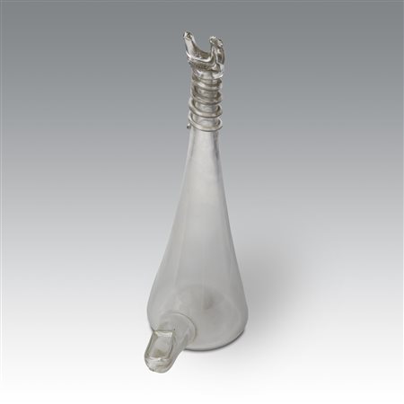  
Abbeveratoio in vetro per uccellini, produzione Italia XIX secolo
 cm 24,5x12x 7,5