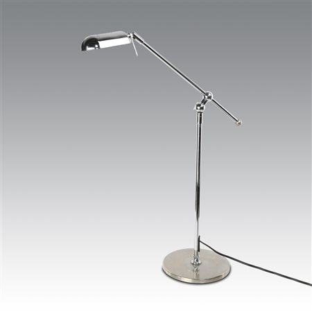 
Lampada da terra a braccio orientabile in metallo cromato in stile Mid-Century Modern 
 cm 60x46