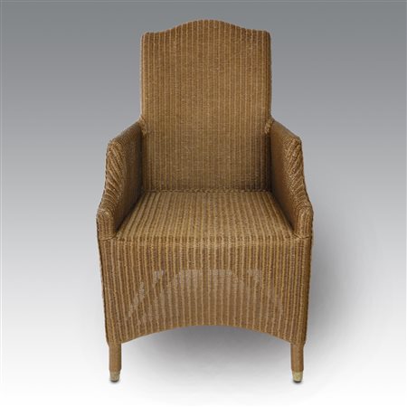  
Poltroncina in Loyd Loom (filo metallico rivestito di carta kraft ritorta)  
 cm 98x57x53