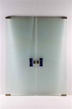 PONTI GIO' (1891 - 1979) Coppia di porte con maniglie in rame smaltato Paolo...