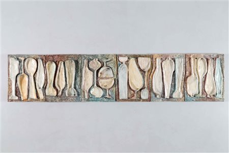 ALBISOLA CERAMICHE Pannello in rilievo composto da 6 piastre. Ceramica. Cm...