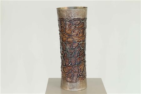 PINTON MARIO Per Atelier Des Orfevres. Vaso. 1960. Metallo argentato. Cm...