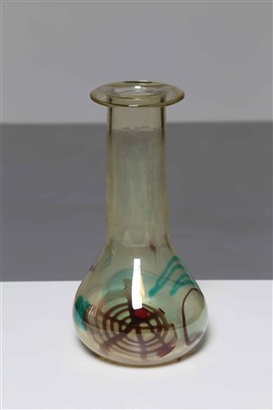 SCARPA CROCE LUIGI (1901 - 1967) Per IVR Mazzega. Vaso bianco con inclusioni...