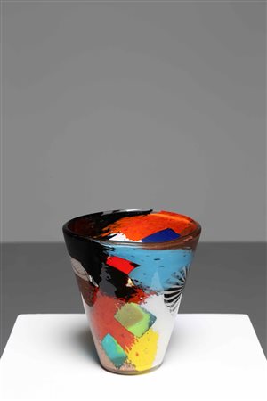 MARTENS DINO (1894 - 1970) Per Aureliano Toso. Importante Vaso in vetro a...