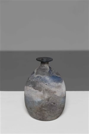 BARBINI ALFREDO (1912 - 2007) Per Cenedese. Vaso corroso scavo. Vetro di...