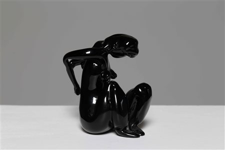 BIANCONI FULVIO (1915 - 1996) Per Venini. Figura femminile nera. Vetro di...