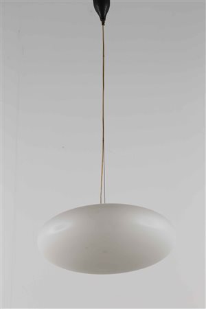 STILNOVO Lampadario Ufo bianco. Ottone, metallo laccato e vetro. Cm 56,00 x...