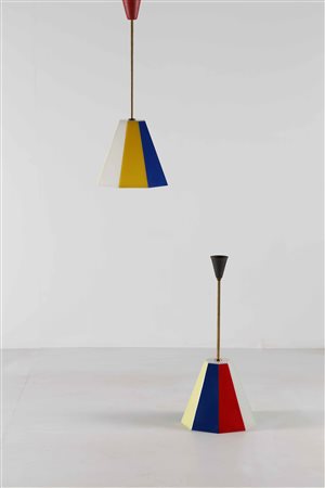ARREDOLUCE ATTRIBUITO A. Lampade a sospensione. Perspex. . Anni '50.