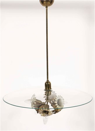 INGRAND MAX (1908 - 1969) ATTRIBUITO A. Per Fontana Arte. Lampadario. Ottone...