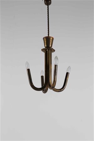 ULRICH GUGLIELMO (1904 - 1977) ATTRIBUITO A, Lampadario. Ottone. Cm 38,00 x...