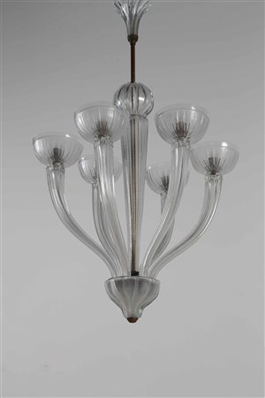 SCARPA CARLO (1906 - 1978) Lampadario. 1930. cristallo inciso. Cm 63,00 x...