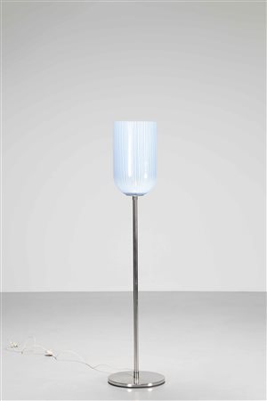 LEUCOS Piantana in vetro a canne verticali. Metallo cromato e vetro. Cm 39,00...