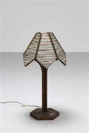 POLIARTE, VERONA Lampada da tavolo. 1970. Metallo e vetro. Cm 48,00 x 86,00 x...