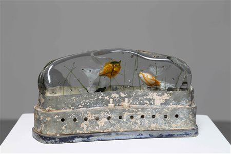 BARBINI ALFREDO (1912 - 2007) Per Vamsa, Murano.Lampada da tavolo acquario....