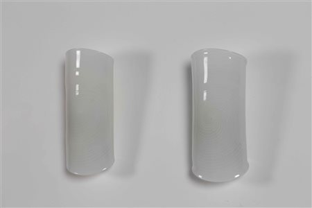 POTENZA GIANMARIA (n. 1936) Per Murrina. Coppia di appliques bianche. Metallo...