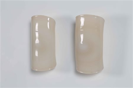 POTENZA GIANMARIA (n. 1936) Per Murrina. Coppia di applique gialle. Metallo e...