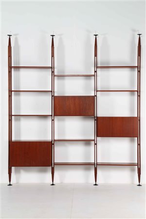 POGGI & ALBINI Libreria modulare IB 7. 1950. Legno. Cm 26,00 x 290,00 x...