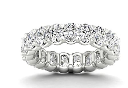 ANELLO IN ORO BIANCO 18K CON DIAMANTI PER 3,78 CT - 470 LG 18K