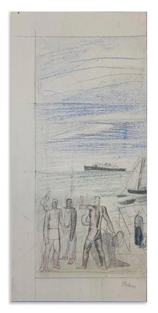 SIRONI MARIO (1885 - 1961) - COMPOSIZIONE, STUDIO PER DECORAZIONE MONUMENTALE (c.1931).