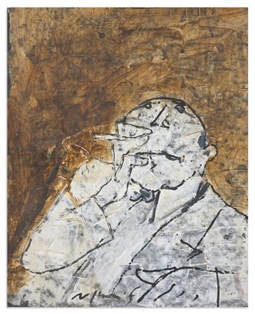 ROGNONI FRANCO (1913 - 1999) - UOMO CON SIGARO (ANNI '90).
