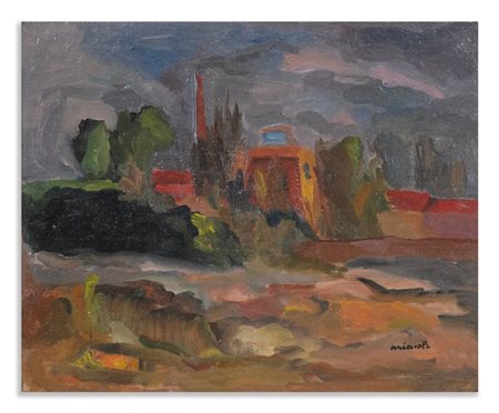 OMICCIOLI GIOVANNI (1901 - 1975) - PAESAGGIO IN PERIFERIA.
