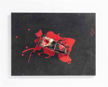 AUBERTIN BERNARD (1934 - 2015) - VOITURE BRULEE.