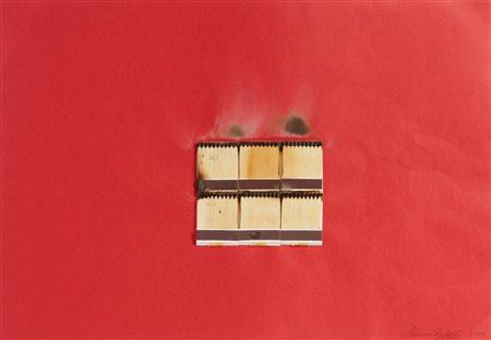 AUBERTIN BERNARD (1934 - 2015) - DESSIN DE FEU PAPEL ROUGE.