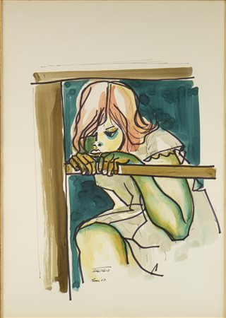 TIHI OLIVER (1943 - 1995) - FANCIULLA ALLA FINESTRA.