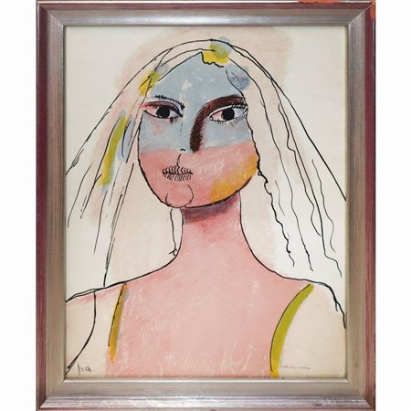 Bruno  Cassinari (Piacenza 29/11/1912 - Milano 26/03/1992)  - Volto di donna
