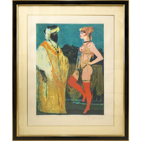 Salvatore Fiume (Comiso 1915 - Milano 1997)  - Sultano e odalisca, 20th secolo