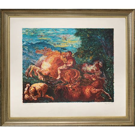 Aligi Sassu (Milano 17/07/1912 - Pollença 17/07/2000)  - Cavaliere, 20th secolo