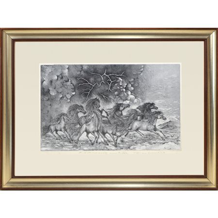 Sebastiano Guarnaccia - Cavalli al galoppo, 1980