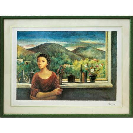 Domenico Purificato (Fondi 1915 - Roma 1984)  - La pastora, 20th secolo