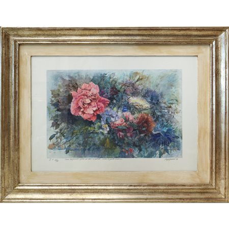 Renzo Vespignani (Italian 1924 - 2001)  - Fiori, 1986