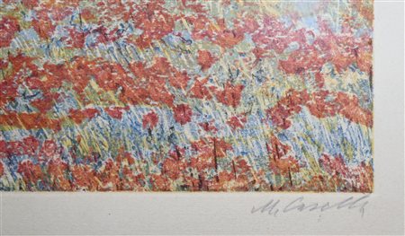 Michele Cascella (Ortona 1892 - Milano 1989)  - Alberi con casa