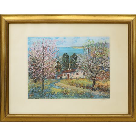 Michele Cascella (Ortona 1892 - Milano 1989)  - Paesaggio